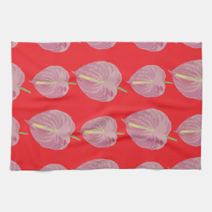 leidenschaftliches rosa Anthurium-Muster Handtuch