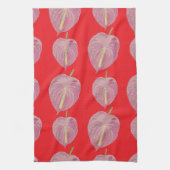 leidenschaftliches rosa Anthurium-Muster Handtuch (Vertikal)