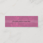 Leidenschafts-Blumen-Kontakt-Geschäfts-Karte Mini Visitenkarte (Rückseite)