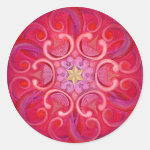 Leidenschafts-Mandala-Aufkleber Runder Aufkleber