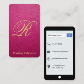 Leidenschafts-Rosa-Spott-Leder iPhone Art Visitenkarte (Vorne/Hinten)