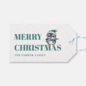 LEIDER CHRISTMAS! Schön, Pinguin mit Weihnachtsman Geschenkanhänger (Vorderseite (Horizontal))