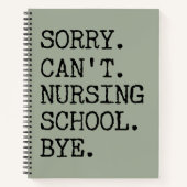 Leider kann die Krankenschule nicht durch die Kind Notizblock (Vorderseite)