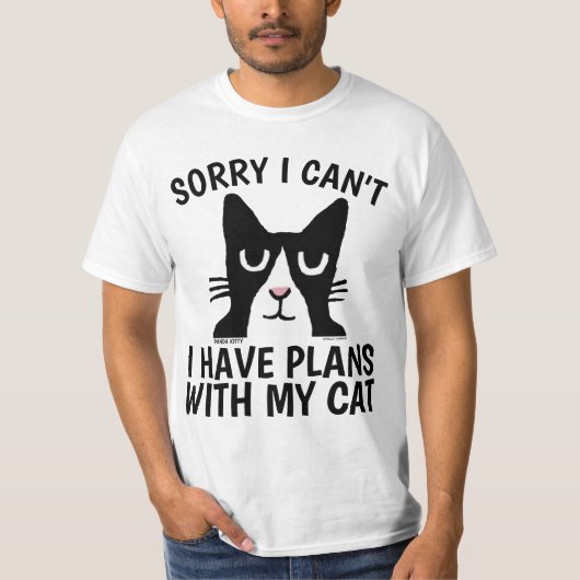 LEIDER KANN ICH KEINE PLÄNE HABEN. Tuxedo CAT, T - T-Shirt (Vorderseite)