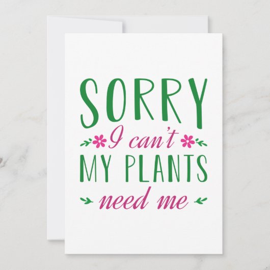 Leider kann ich meine Pflanze nicht brauchen Dankeskarte (Vorderseite)