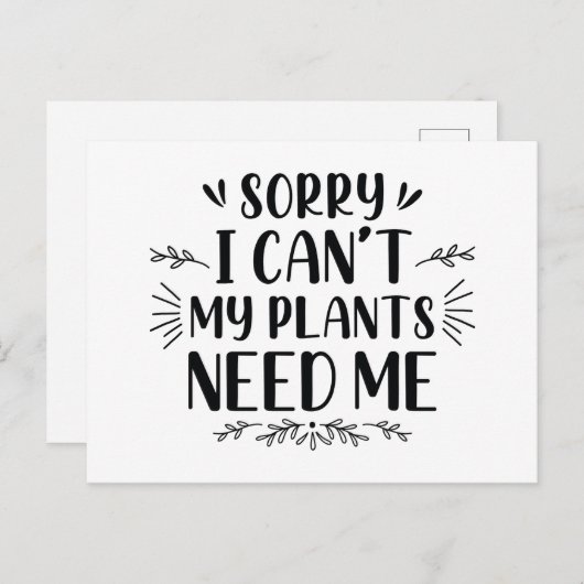 Leider kann ich meine Pflanze nicht brauchen Postkarte (Vorne/Hinten)