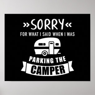 Leider sagte Parkplatz Camper Camping Caravan Wohn Poster