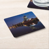 Leidschendam-Windmühle mit Nachdenken Rechteckiger Pappuntersetzer (angewinkelt)