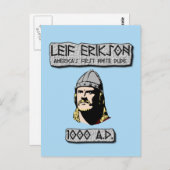 Leif Erikson: Amerikas erster weißer Typ Postkarte (Vorne/Hinten)