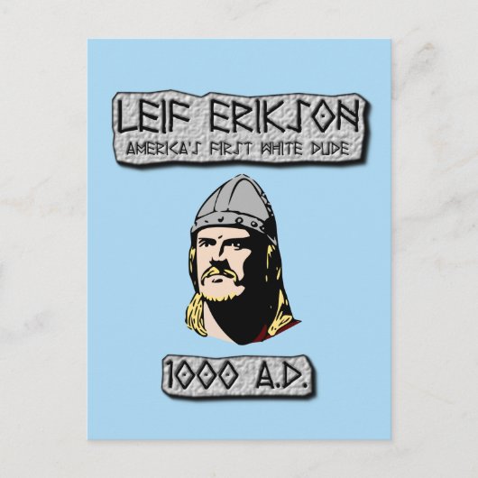 Leif Erikson: Amerikas erster weißer Typ Postkarte (Vorderseite)