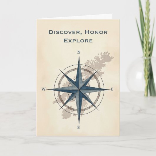 Leif Erikson Day Modern Explorer Kompass mit Karte (Vorderseite)