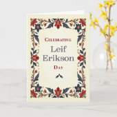 Leif Erikson Day Skandinavier Folklore Karte (Gelbe Blume)