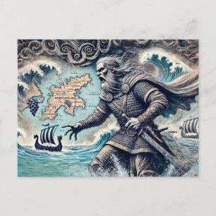 Leif Erikson in Pastel Chalk Zeichnend Postkarte