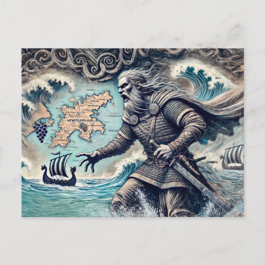 Leif Erikson in Pastel Chalk Zeichnend Postkarte (Vorderseite)