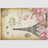 L'Eiffel et les Rose Eiffelturm Crown Decoupage Seidenpapier (Vorderseite)
