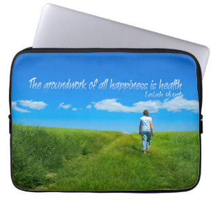 Leigh Hunt Inspiration Zitat "Gesundheit" Laptopschutzhülle