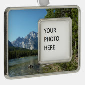 Leigh Lake at Grand Teton Nationalpark Rahmen-Ornament Silber (Rechts)