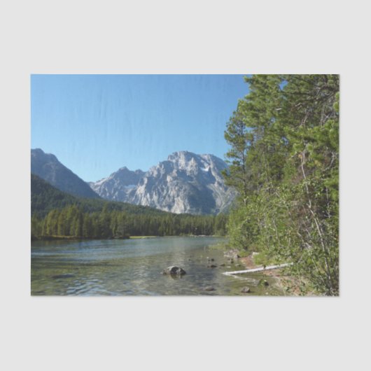 Leigh Lake at Grand Teton Nationalpark Seidenpapier (Vorderseite)