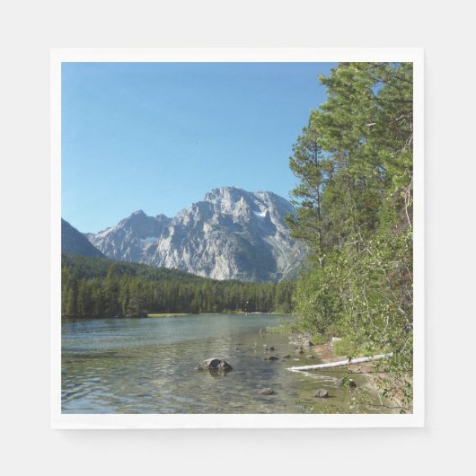 Leigh Lake at Grand Teton Nationalpark Serviette (Vorderseite)