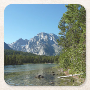 Leigh Lake im Grand-Teton-Nationalpark Rechteckiger Pappuntersetzer