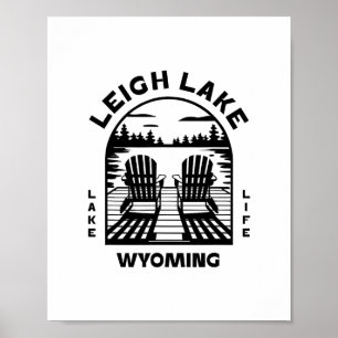 Leigh Lake Wyoming Outdoor-Vintage 2 Poster