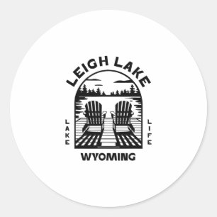 Leigh Lake Wyoming Outdoors Vintage 2 Runder Aufkleber