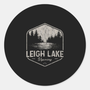 Leigh Lake Wyoming Outdoors Vintage 3 Runder Aufkleber