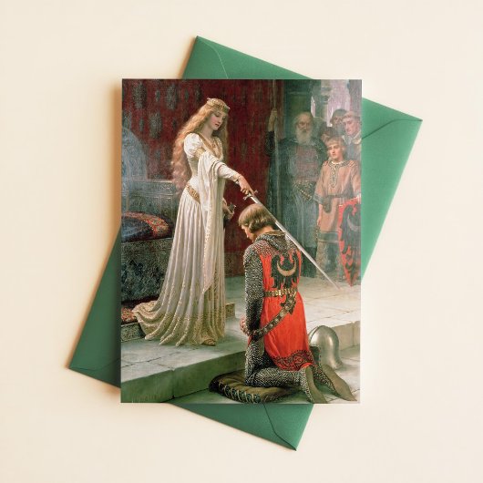 Leighton Accolade Knighting Art Pre Raphaelite Postkarte