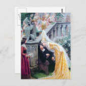 leighton die kiss mittelalterliche Frau küsst Mann Postkarte (Vorne/Hinten)