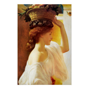 Leighton Eucharis Girl mit Obstkorb-Update Poster