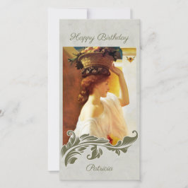 Leighton Girl Körbchen mit Früchten CC1195 Geburts Feiertagskarte