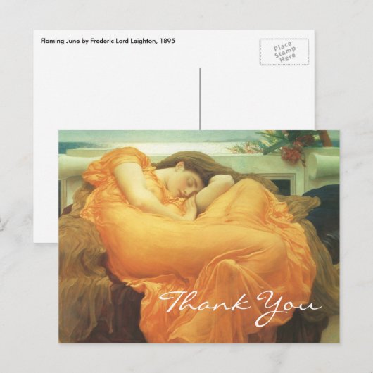 Leightons flammender Juni Postkarte (Vorne/Hinten)