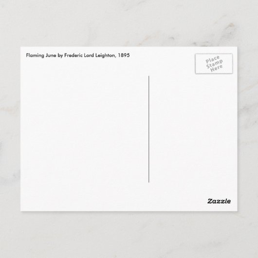 Leightons flammender Juni Postkarte (Rückseite)