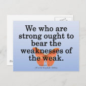 Leihen Sie eine helfende Hand Römer 15-1 Postkarte (Vorne/Hinten)