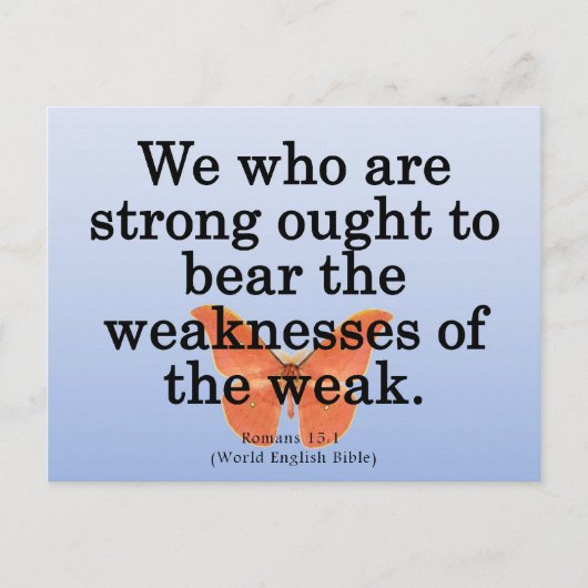 Leihen Sie eine helfende Hand Römer 15-1 Postkarte (Vorderseite)