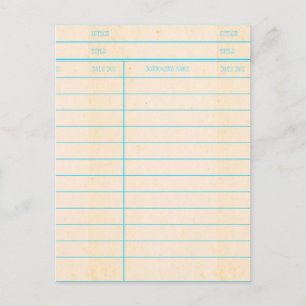 Leihfristkarte für Bibliotheksbücher Postkarte