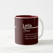 Leila Personalisierter Name Kaffeetasse (VorderseiteRechts)