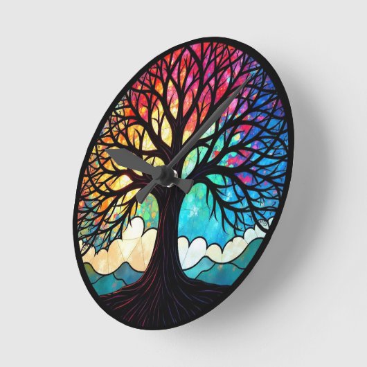Leimbäume Runde Wanduhr (Winkel)