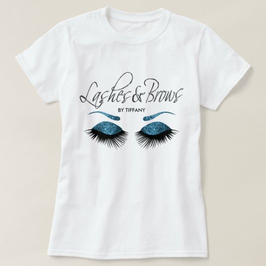 Leine und Brows - blau T-Shirt (Design vorne)