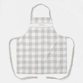 Leinen-Beige-Gingham-Karo-Schürze Schürze (Vorderseite)