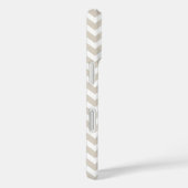 Leinen Beige und Aqua Zickzack Monogramm Case-Mate iPhone Hülle (Rückseite / Rechts)