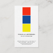 Leinen Beruflich Modernes, blau-gelb-weiß Visitenkarte (Vorderseite)