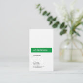 Leinen Einfach Schlicht Moderne Minimalistisch-Grü Visitenkarte (Stehend Vorderseite)