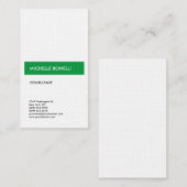 Leinen Einfach Schlicht Moderne Minimalistisch-Grü Visitenkarte (Vorne/Hinten)