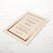 Leinen einfache Hochzeit speichern das Datum Rose Folieneinladung (Gedreht)