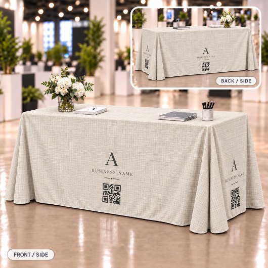 Leinen-Geschäfts-QR-Code-Tischbanner Tischdecke