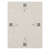 Leinen-Geschäfts-QR-Code-Tischbanner Tischdecke (Vorderseite)
