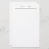 Leinen Klassisch Minimalistisch Beruflich Schlicht Briefpapier (Vorne/Hinten)