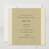 Leinen Look Vintage Babydusche Einladung (Rückseite)