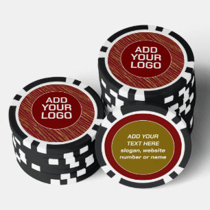 Leinen Luxus Moderne Burgunder Gold Kollektion Pokerchips